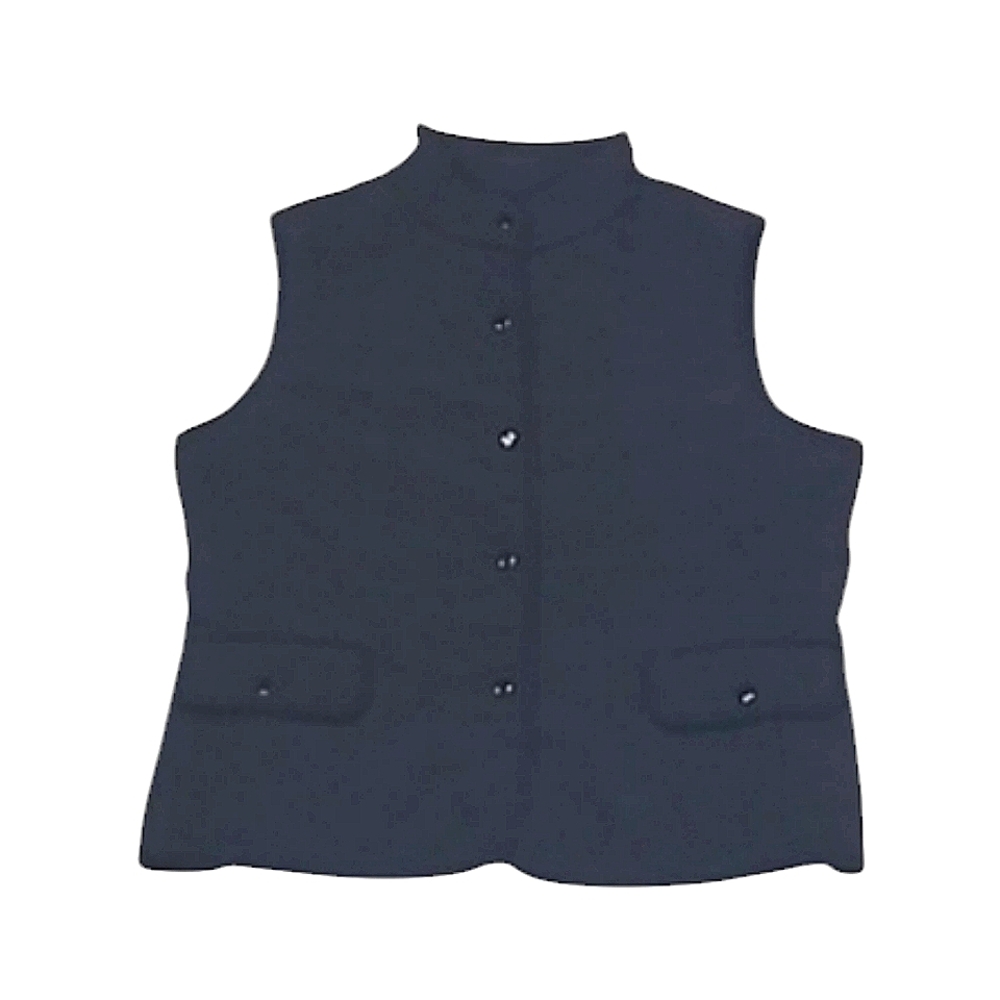 Talbots Quilted Vest Snap Front Sleeveless Jacket Pockets Collar Button Down Lg.